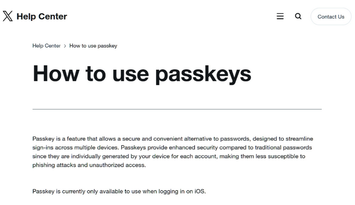 湖北苹果维修店铺分享iOS用户如何通过通行密钥(Passkey)登录 