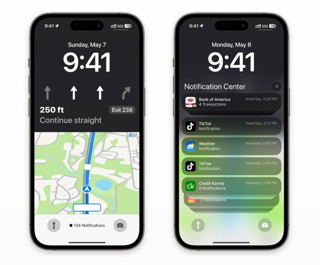 湖北苹果维修服务分享iOS17锁屏地图导航半屏显示长什么样 